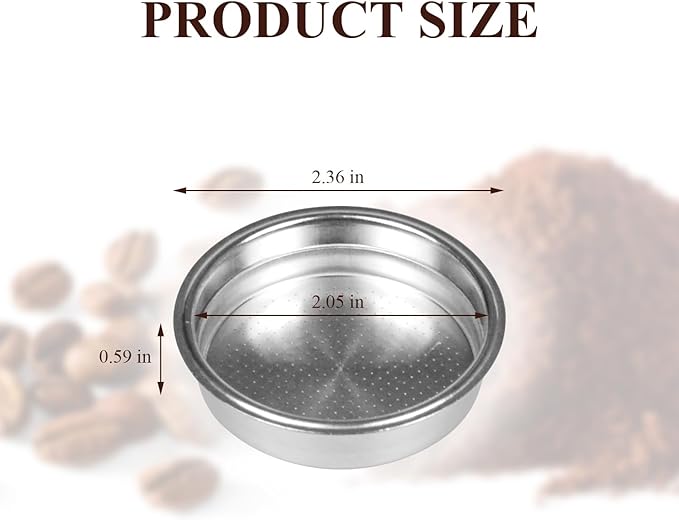 2 Pack 51mm Stainless Steel Coffee Filter Basket, Espresso Portafilter Machine Parts Compatible with CASABREWS, Gevi (2, One Cup)