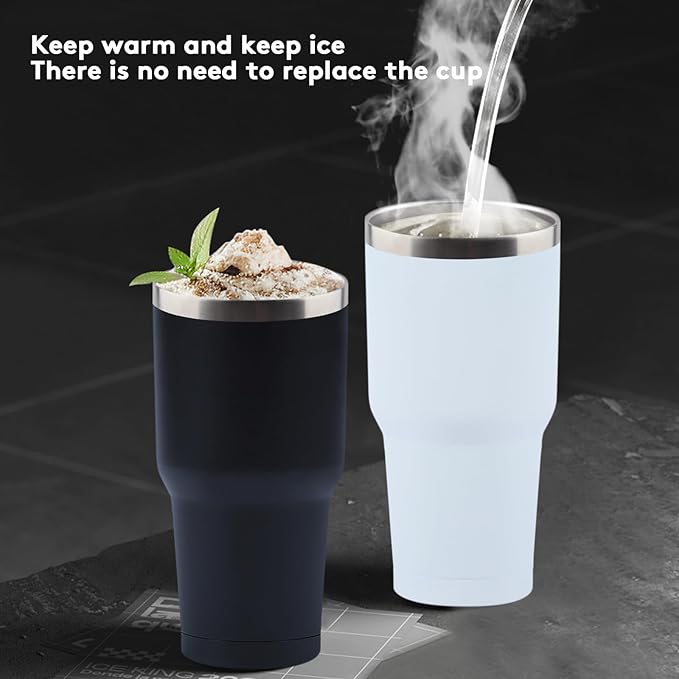 16 Pack 30oz Insulated Tumbler with Lids and Straw, Stainless Steel Travel Coffee Tumbler,Powder Coated Travel Mug (Mixed color)