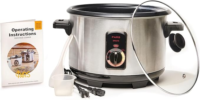 Pars Automatic Persian Rice Cooker - Tahdig Rice Maker Perfect Rice Crust, 25 Cup