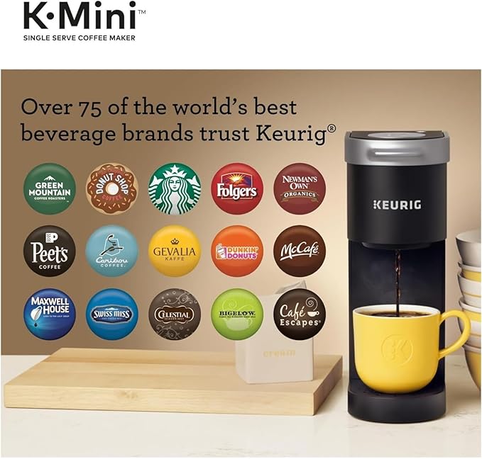 Keurig K-Mini Plus Single Serve K-Cup Pod Coffee Maker, with 6 to 12oz Brew Size, Stores up to 9 Pods,