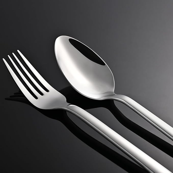 KINGSTONE Silverware Set, 10 Piece Flatware Cutlery Set for 2, 18/10 Stainless Steel Silverware Mirror Polished Dishwasher Safe for Home, Restaurant, Wedding, Party