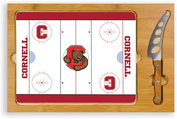 PICNIC TIME NCAA Icon Glass Top Cutting Board & Knife Set, Cheese Boards Charcuterie Boards, Serving Platter, (Parawood & Bamboo)