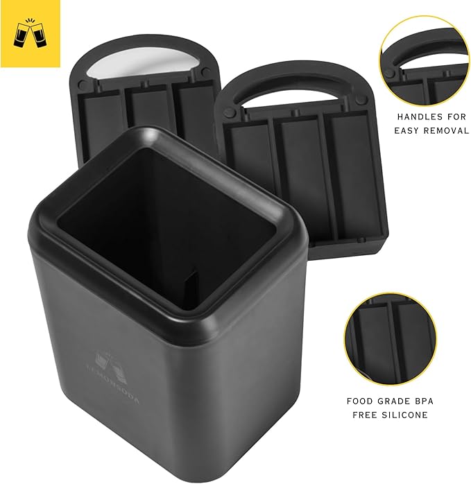 LEMONSODA Collins Ice Cubic Mold Maker - 6 Spears - 100% Clear - For Highball, Collins, Drinking Glasses - Gift Box | Easy-Made Cubic | Food-Grade Premium Silicone | Dishwasher-Safe
