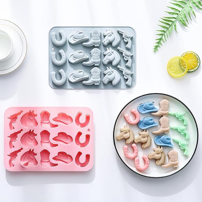 Silicone Cake Pop Mold Non Stick Fancy Mold Cake Pan 15 Cavity Cowboy Shape Candy Cupcake Cornbread Chocolate Brownie Gummy Resin Crafts Cake