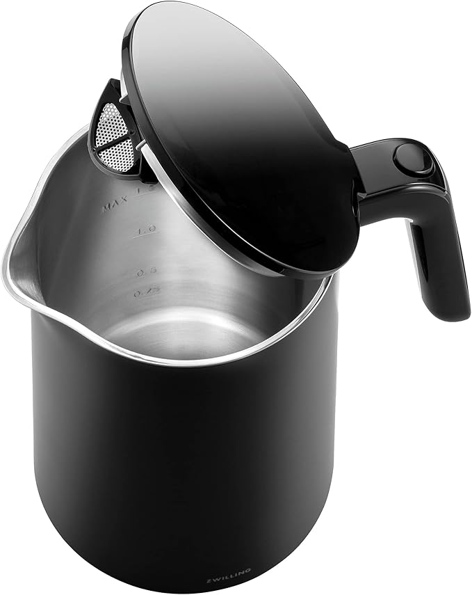 ZWILLING Enfinigy Cool Touch 1.5-Liter Electric Kettle Pro, Cordless Tea Kettle & Hot Water - Black