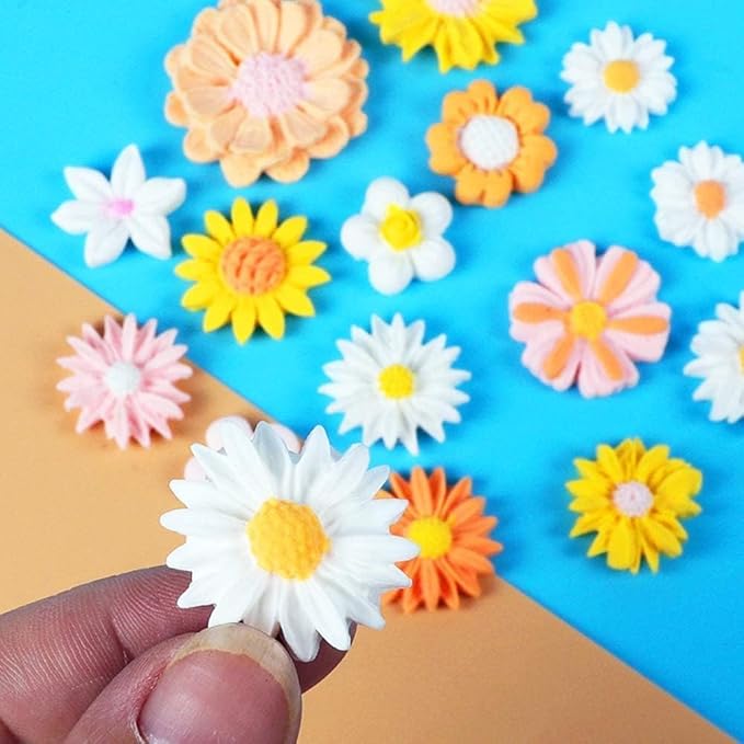 Gray Cute Flower Silicone Daisy Molds Fondant Candy Chocolate Cupcake Topper Fudge Polymer Clay Candy Making Supplies Pastry Baking Molds