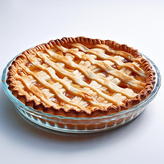 Pie Plate 10.5 Inch, Oven Glass Pie Pan for Baking Pie Crust, Pie Dish with Rippled Edge, Clear Baking Pan