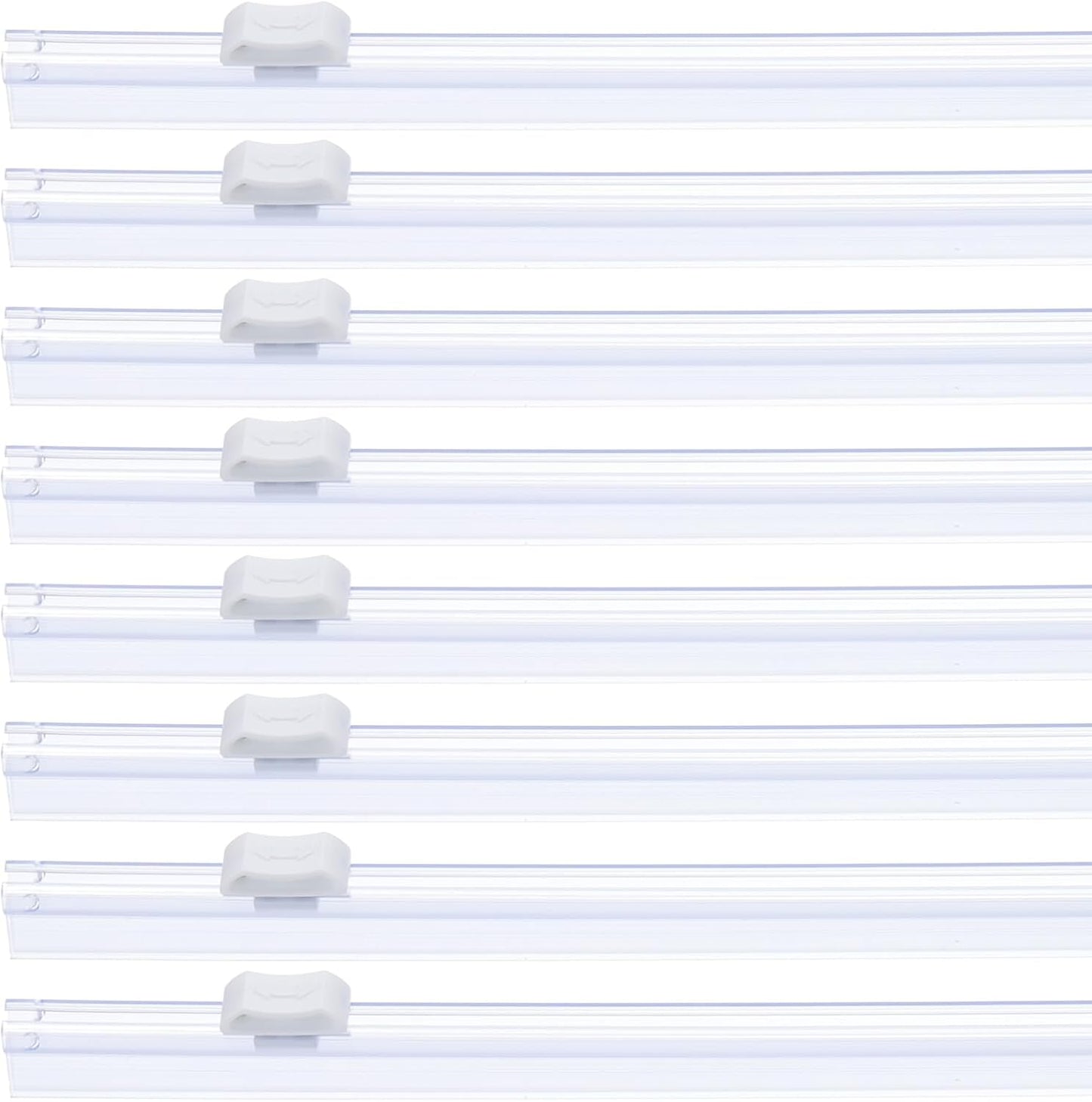 PATIKIL 8pcs Plastic Wrap Cutter, 14in Plastic Wrap Slide Cutter Snap Card Slot Installation Replacement for Aluminum Foil Wax Paper Parchment Paper Wrap Dispenser, White