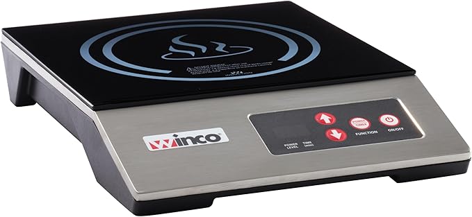 Winco EIC-400E Commercial-Grade Portable Induction Cooktop Burner, 1800 W, 120V