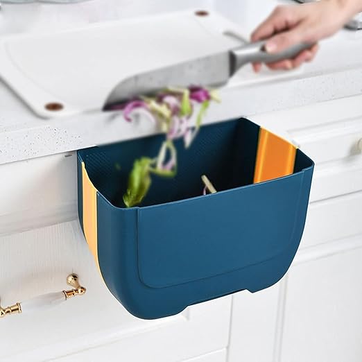 Hanging Trash Can, Kitchen Garbage Bin Waste Bins, Foldable Trash Can Wall-Mounted Trash Can Cabinet Door Hanging Trash Can Portable Storage Bin Trash Can (Size : B)