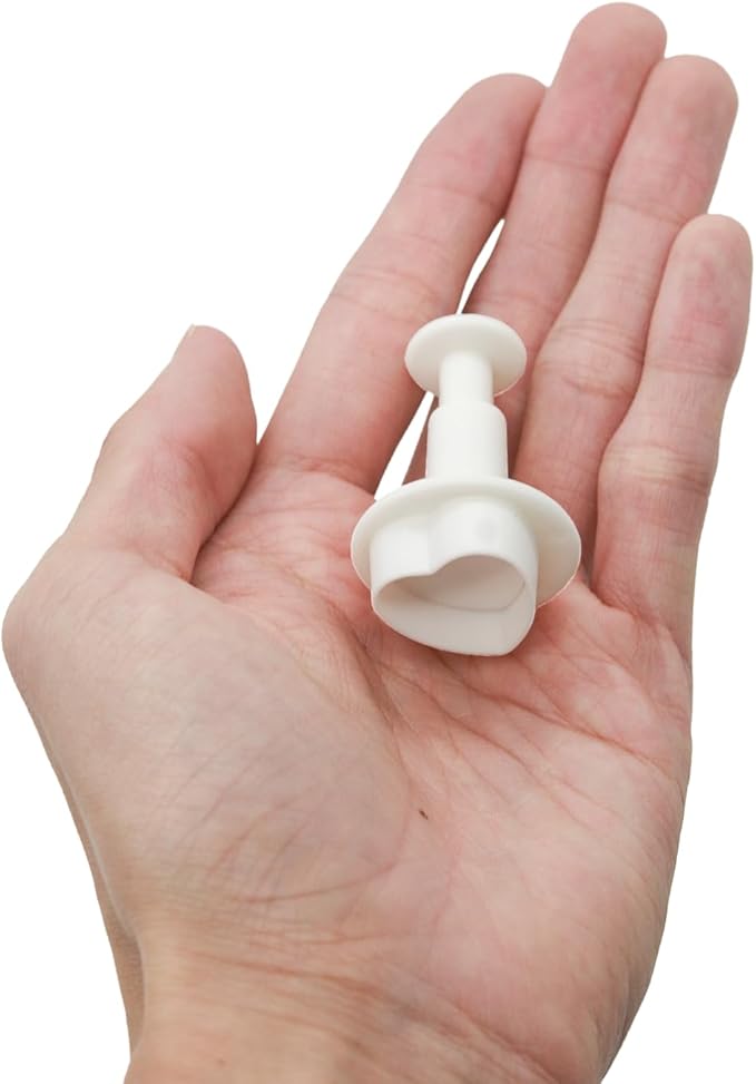 1 Set Heart Shape Fondant Flower Cutter,White Flower Plunger Cookie Cutter, Cake Decorating Tools,Dessert And Candy Sculpting Tools,White Baking Accessories