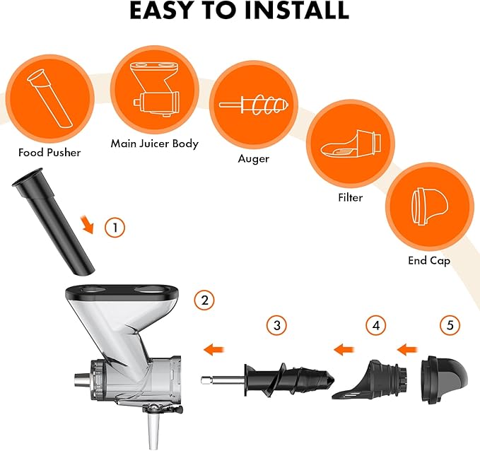 Masticating Juicer Attachment for KitchenAid Stand Mixer, Cold Press Juicer Machine, Slow Masticating Juicer Attachment with Dual Feed Chute, For KitchenAid Mixer Attachments by Gvode