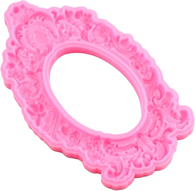 Mujiang Baroque Picture Frames Silicone Mold Photo Frame Fondant Molds Vintage Frame Mold For Sugar Cake Decorating Cupcake Topper Chocolate Gum Paste Candy Polymer Clay Set Of 2