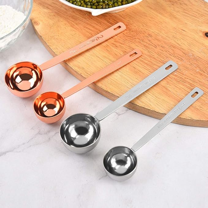 Rose Gold Coffee Scoops,Coffee Scoop for Ground Coffee, 1 PC 15 ML (1 TPSP) 304 Stainless Steel Spoons 1 Tablespoon Long Handle Tablespoon Fits Container for Ground