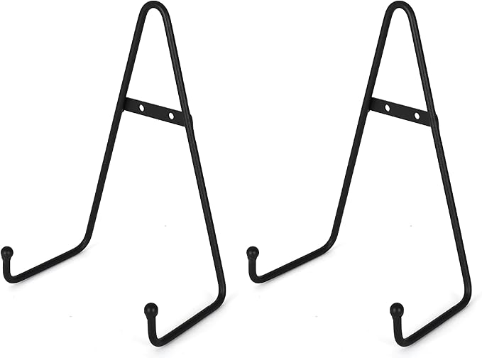 Milltown Merchants Round Metal Display Stand - Fused Glass Art Base - Plate Stand/Plate Holder - Round Art Panel Stand (2 Pack)