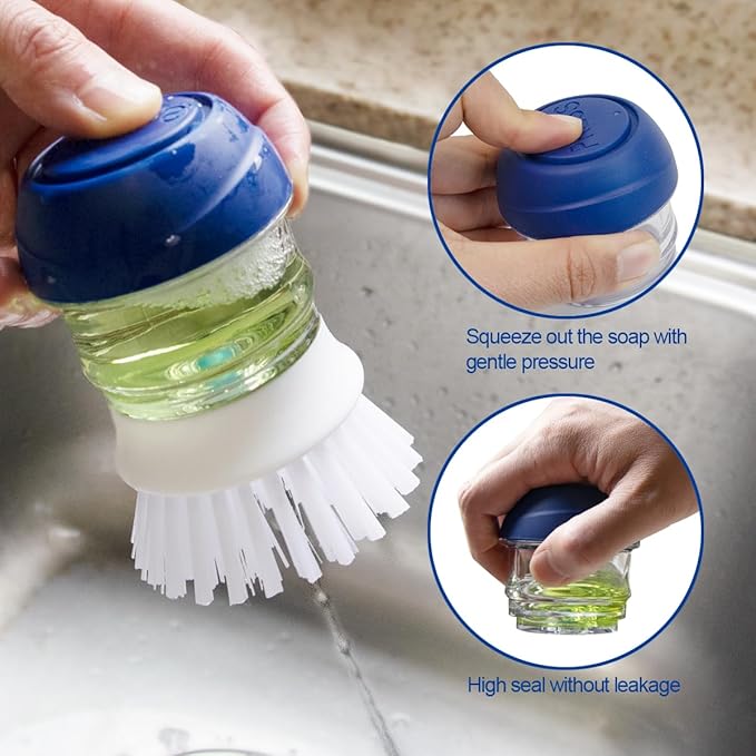 CELOX 24 Pack Dish Sponge for Kitchen, 2 Pack Dish Brush with Soap Dispenser for Kitchen Cleaning