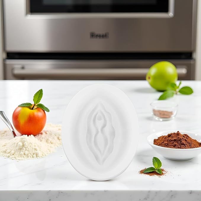 2Pcs White Women Genital Shape Chocolate Mold Novelty Candy Making Molds Silicone DIY Mould Jelly Tray Fondant Cake Making Supplies Pastry and Baking Molds Bakeware