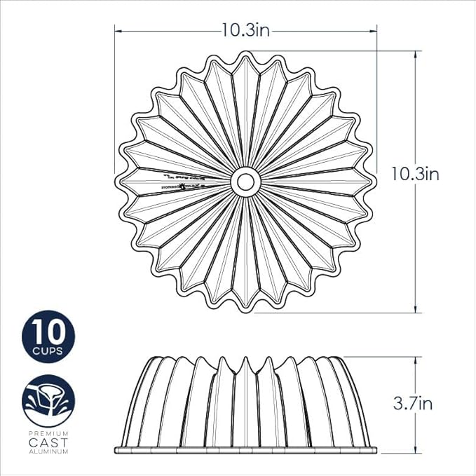 Nordic Ware Brilliance Bundt, 10 Cup, Gold