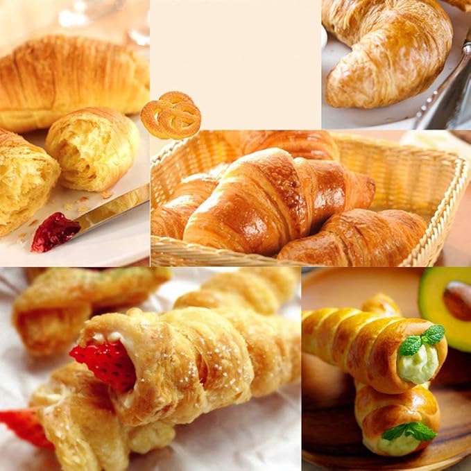 Non-stick Cream Horn Molds Stainless Steel, FantasyDay 5 inch Large Size Cannoli Tubes Kit Pack of 30 Baking Cones Pastry Roll Horn Croissant Mold - Christmas Anniversary Free Standing Cone Shape