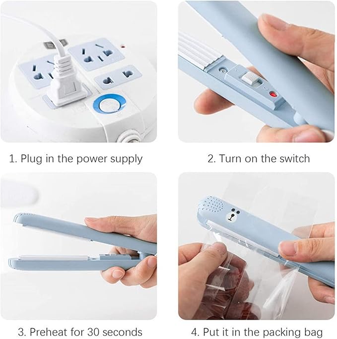Mini Handheld Heat with Power Cable for Food Storage Vacuum Sealer Bag Chip Plastic Bags Vakum Machine (Purple)