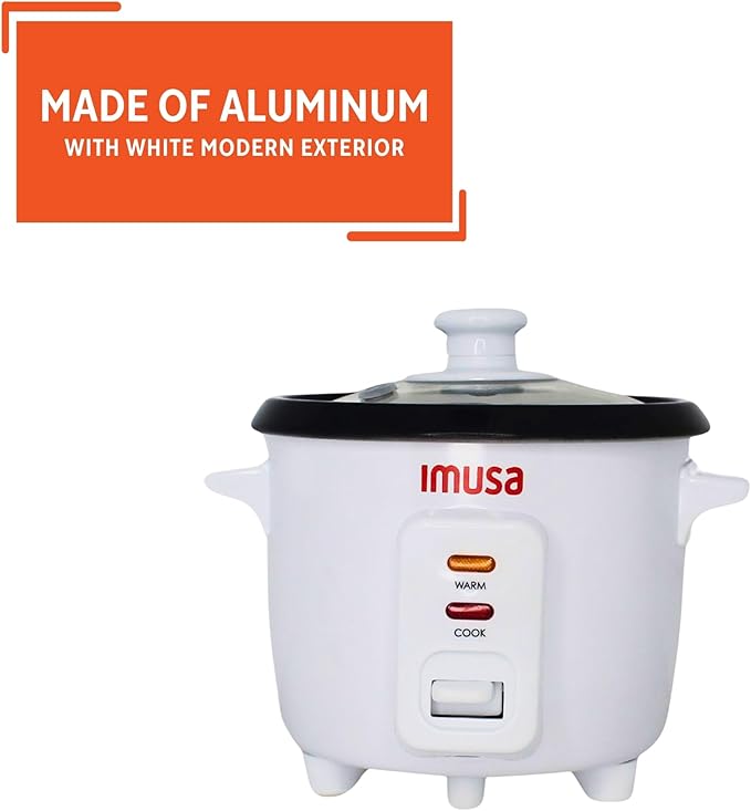 IMUSA 1.5cup Electric Ceramic Rice Cooker, White