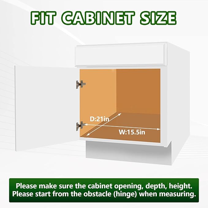 LOVMOR Pull Out Cabinet Organizer 14" W x 18" D, Kitchen Cabinet Pull Out Shelves Slide Out Storage…