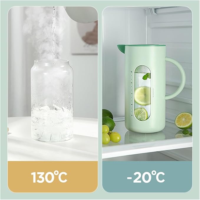 GRFIT Pitcher Cold Kettle for Home, High Temperature Resistant, Cold Kettle Set, Glass Kettle, Cold Bubble Pot Water Jug (Color : Yellow)