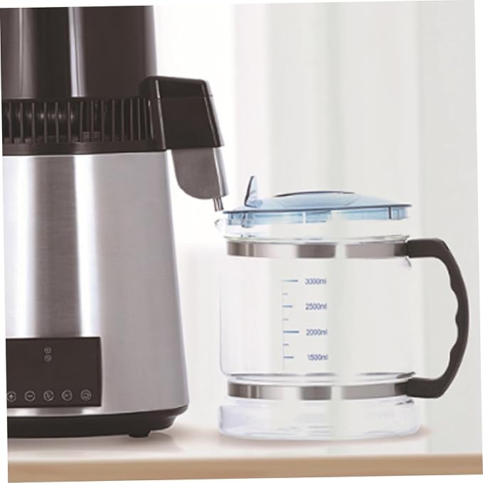 Pitcher Water Filters,Clear 1 Gallon Jug, Replacement Water Distiller Glass Carafe with Scale, Portable Glass Water Filter Pitcher with Handle