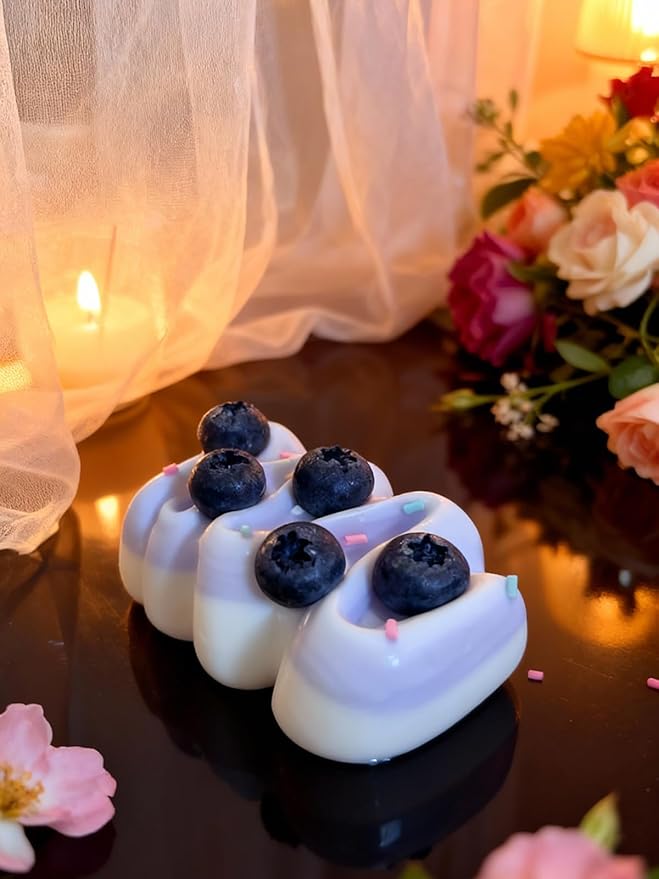 7 Cavity Blueberry Silicone Mold – 2 Pieces Silicone Fruit Mold for Chocolate, Fondant, Candle, Resin & Cake Decor, 3D DIY Berry Candy Baking Tool for Parties & Gifts (Blueberry)