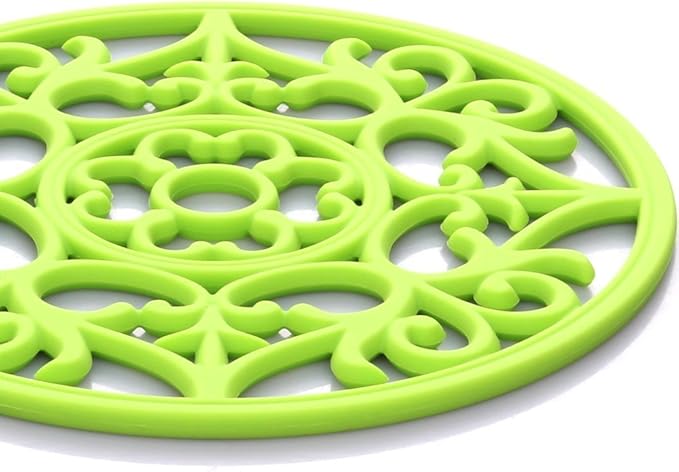 ME.FAN Trivets for Dishes/Pots/Pans, 3 Pcs Silicone Mats, Flexible/Durable/Non Slip Hot Pads to Protect Table and Counter Top (Black)