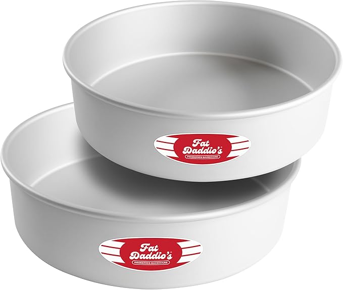Fat Daddio's Anodized Aluminum Round Cake Pans, 2 Piece Set, 11 x 3 Inch