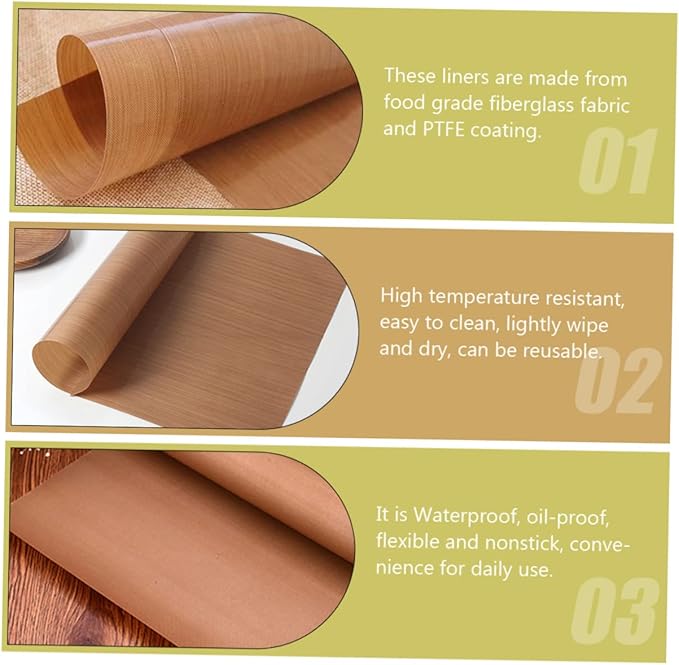 4 Sheets Heat Resistant Baking Mat Ptfe Transfer Sheets for Oven Liner Non Stick Baking Tray Cloth Cookies Pastries and More for Kitchen and Bakery Use