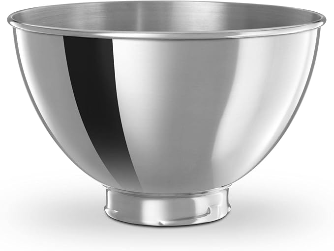 KitchenAid Classic Series 4.5 Quart Tilt-Head Stand Mixer K45SS, White & 3-Quart Stainless Steel Bowl for Tilt-Head Stand Mixers