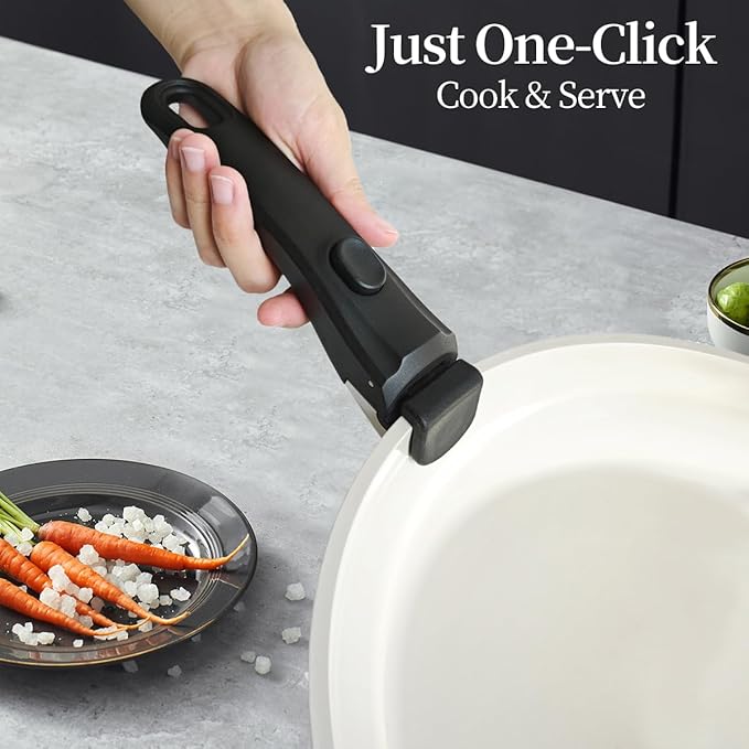 Removable Pot Handle, 2Pcs Universal Pan Handle, Replacement Handle for Pots and Pans, Fits All Cookware, Includes 2Pcs Spoon Rest, Durable & Heat-Resistant, Black