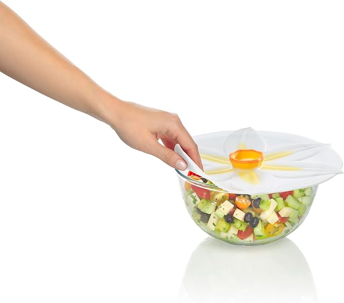 Charles Viancin Silicone Lids - Daffodil Silicone Bowl Covers/Airtight Pan Lid (9 Inch)