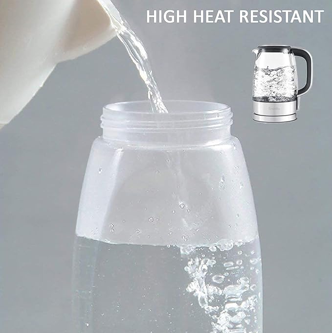 High Heat Resistant 2.3 QT One-touch Airtight Water Pitcher Set with Lid for Coffee, Tea, Other Hot or Cold Beverages Quickpour Jug, Leak Proof & Space Saving, Dishwasher Safe, Made in Japan (SET)