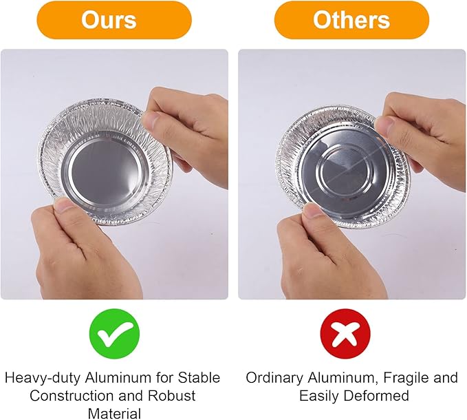 4 Inch Aluminum Foil Mini Pie Pans 50Pcs - Disposable Small Mini Pie Tins Pot Pie Tins For Bakeries, Cafes, Restaurants - Durable Mini Tart Pans for Pie, Fruit Tarts, Quiche (50, 4 Inch)