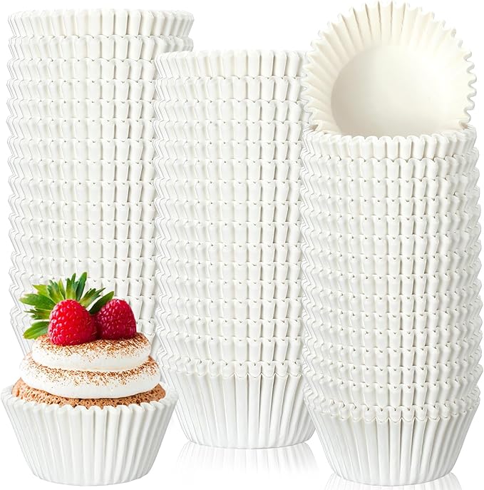 Jinei 5000 Pcs White Cupcake Liners Bulk Baking Cups Wrappers Pack 1.97 Inch Paper Muffin Liners for Disposable Standard Cupcakes Muffins Nuts Wedding Birthday Party Baby Shower Festivals(White)