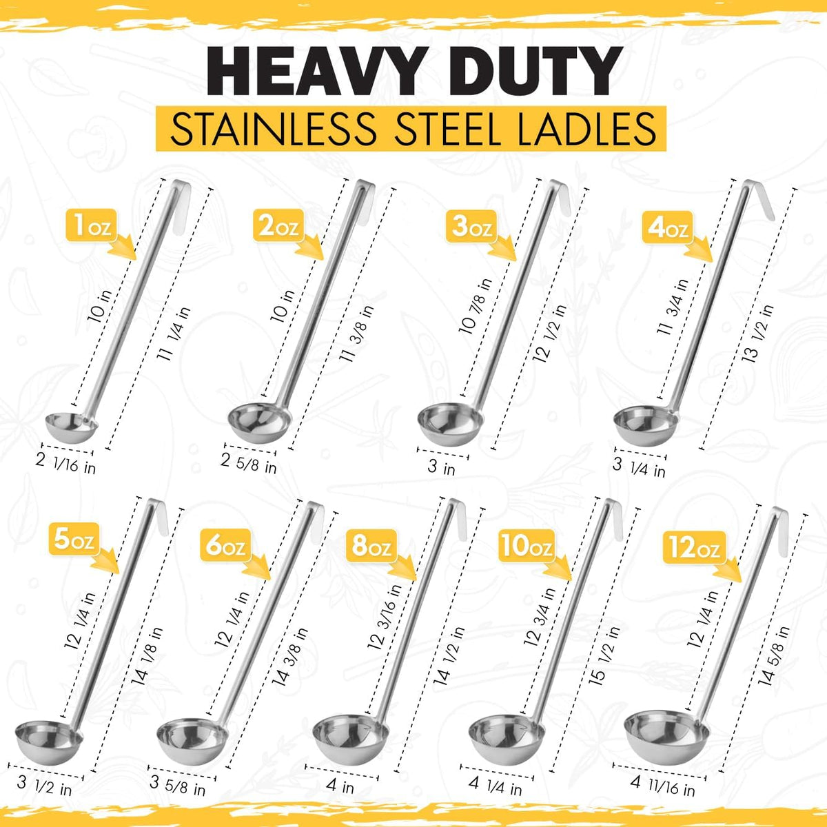 Ladle - Durable Stainless Steel Ladle Serving Measuring Soup Dressing Sauce Gravy Sturdy Dependable Long Handle for Kitchen (1, 3 Oz.)