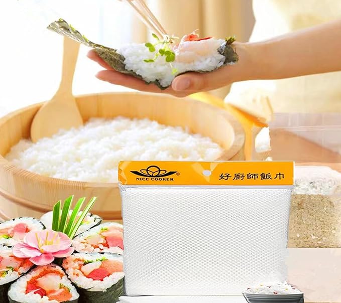 2Pcs Rice Net, 45 x 39 inch Sushi Rice Cooking Net,Non-Stick Rice Cooker Napkin,Reusable Home or Commercial Rice Net,Fine Mesh Steam Cloth