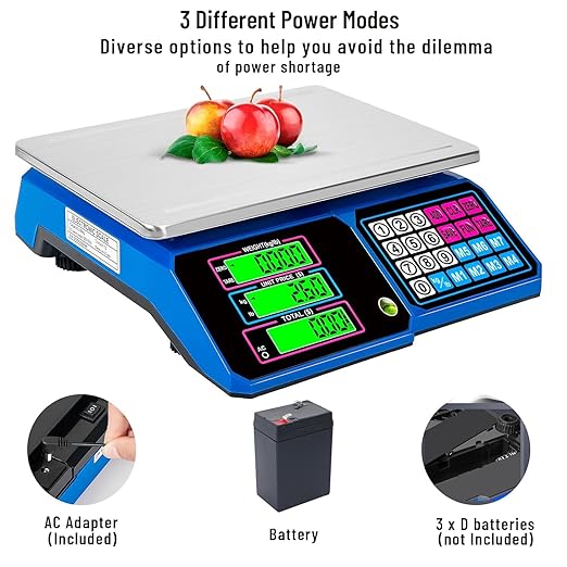 Price Computing Scale：SKEAP DS100 30kg/66 LB Digital Commercial Food Scale,Electronic Meat Scale for Farmers Markets, Retail Outlets, Supermarkets, Blue