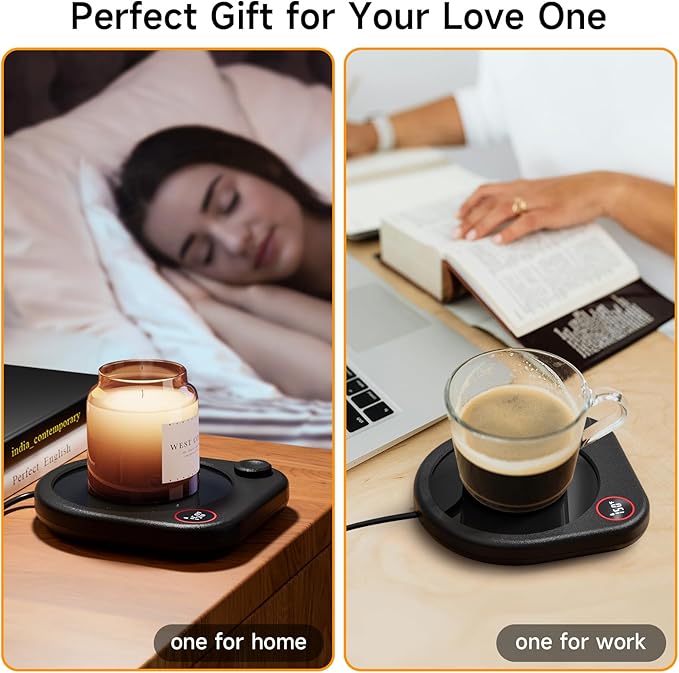 Oracer Coffee Mug Warmer for Desk, Electric Cup Heater for Tea Milk Beverages with Adjustable Temperature Display, Auto Shut Off Timer Mug Sensor, Candle Wax Heating Plate, Ideal Gift Accessory