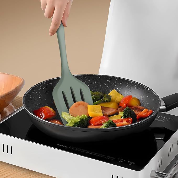 AOTHOD Silicone Cooking Utensils Set - 446°F Heat Resistant Silicone Kitchen Utensils,Spatula,Spoon, Kitchen Utensil Sets Gadgets Tools Set for Nonstick Cookware,Dishwasher Safe BPA FREE (Multicolor)