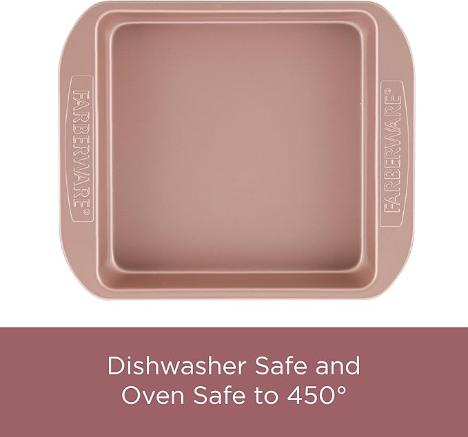 Farberware Nonstick Bakeware Meatloaf/Nonstick Baking Loaf Pan - 9 Inch x 5 Inch, Rose Gold