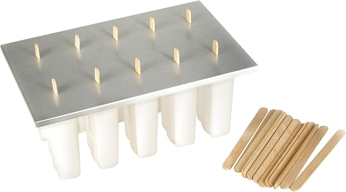 Fox Run Frozen Popsicle Maker Ice Pop Mold, with 24 Sticks, BPA-Free Plastic and Aluminum
