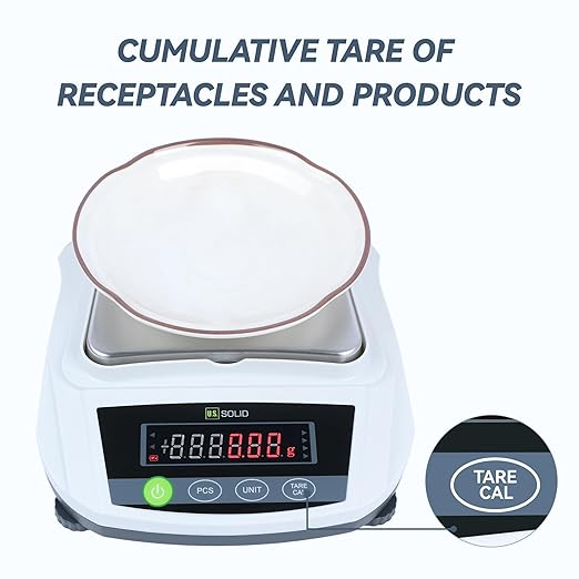 U.S. Solid Digital Lab Scale 2000g x 0.01g Precision Analytical Balance Kitchen Jewelry Scientific Weighing - AC/DC Power