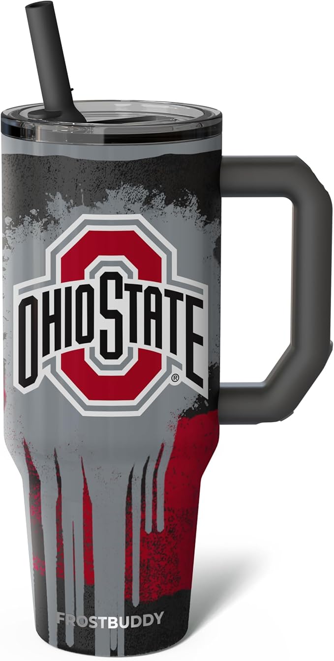 Thicc Buddy - 40 oz Stainless Steel Vacuum Insulated Tumbler with Lid and Straw for Water - Travel Mug Cupholder Friendly - Gifts for Women Men Him Her