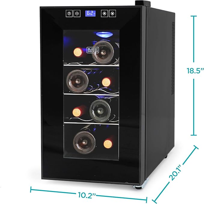 BLACK+DECKER BD60026 Wine Cellar with LED Display (8-Bottle Capacity)