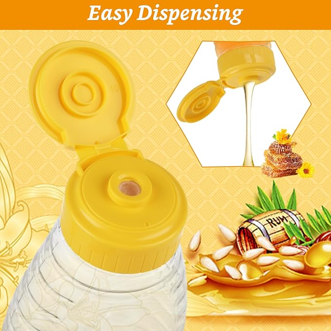 30 Pcs 8oz Honey Squeeze Bottles, Clear Plastic Honey Jar with Flip Lid, Leak Proof Honey Container Honey Dispenser for Storing and Dispensing Honey