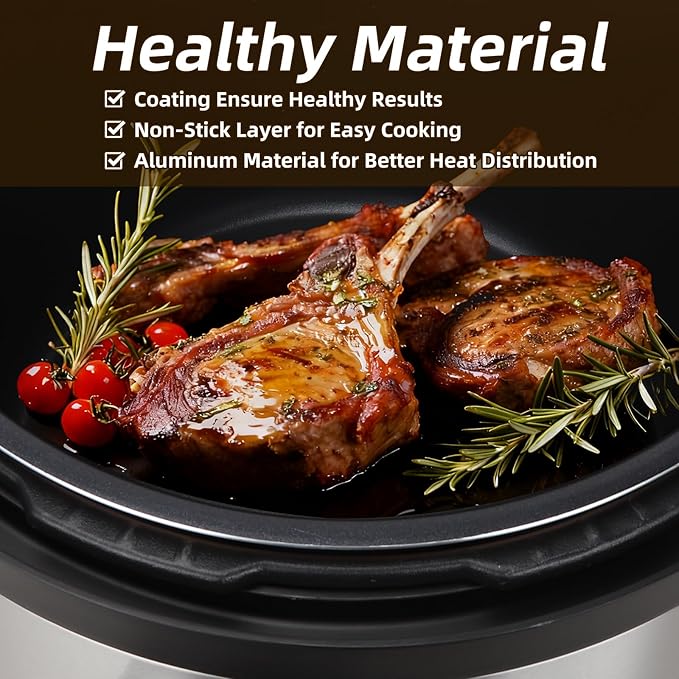 26.4QT Commercial Electric Pressure Cooker,208-240V 2500W Large Stainless Steel Pressure Cooker,9 in 1 Multicooker Slow Cooker With LED,Not Stick Inner Pot,24 Hours Preset & Auto Keep Warm